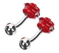 CONGARTENO 2pcs Rose Cufflinks for Men and Women Smooth Surface Business Shirt Studs Creative Red Floral Design Secure Fit for Tuxedo and Formal Wear Durable and Fashionable Accessory