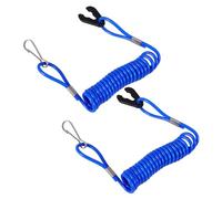 CONGARTENO 2pcs Safety Cords Boat Engine Emergency Lanyards Thickened Outboard Kill Stop Switch Cords Quick Shutoff Safety Ropes for Motorboats Blue