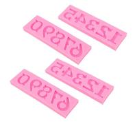 CONGARTENO 2pcs Silicone Fondant Number Molds Complete for DIY Cake Decorating Heatproof Soft Silicone for Birthday Party Chocolate Candy Polymer Clay Craft Family Friendly Baking Tool