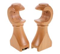 CONGARTENO 2pcs Solid Wood Curtain Rod Brackets for Wall and Ceiling Mounting Dual-Function Roman Drapery Pole Holders with Adjustable Support Base Decorative Window Curtain Rod Hangers for