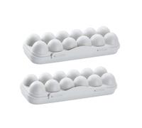 CONGARTENO 2pcs Stackable Fresh-keeping Egg Boxes with Compartments Gray Fridge Storage Organizer for Home and Farm Thick Lid Prevents Damage Space-saving Refrigerator Egg Holder