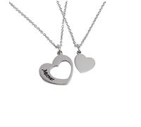 CONGARTENO 2PCS Stainless Steel Heart Shape Pendant Necklace Set for Daughter and Mom Durable Lightweight Jewelry with Engraved English Sentence Women Parties and Festivals