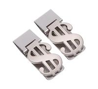 CONGARTENO 2pcs Stainless Steel Metal Money Clip Wallet, Mini Slim Cash Holder Sturdy Stainless Check Clip for Men and Women