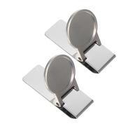 CONGARTENO 2pcs Stainless Steel Money Clips Compact Metal Bill Clamp Wallet Cash Holder for Currency Cards Tickets Lightweight Durable Storage Clamp for Men and Women