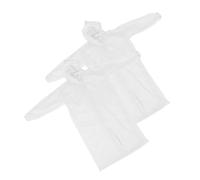 CONGARTENO 2pcs Thickened Rain Ponchos for Adults with Hood and Sleeves Unisex Reusable Raincoats for Hiking Travel Outdoor Protection White EVA Emergency Rain Jackets
