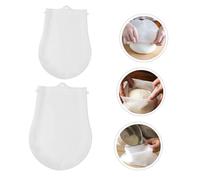 CONGARTENO 2Pcs Thickened Silicone Kneading Pad and Pastry Bag Non-Stick Dough Mixing Bags for Bread Noodles and Baking Food-Grade Safe Kitchen Tools White Small Large