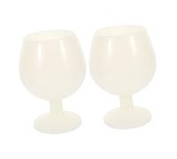 CONGARTENO 2Pcs Transparent Silicone Wine Goblets with Sturdy Base Multi-Function Drink Cups for Home Party Camping and Bar Use
