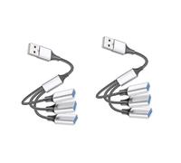 CONGARTENO 2pcs Usb Way Splitter Hub Portable Male to Female Usb Adapter for Laptop Car Devices Efficient Data Transfer