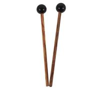 CONGARTENO 2pcs Wenge Wooden Drumstick for Steel Tongue Rhythm Sticks Hard Rubber Percussion Mallets for Boys and Girls Beginner Musicians