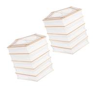 CONGARTENO 2pcs White Foldable Origami Paper Lanterns with Bamboo Ribs Decorative Indoor Hanging Lamp Shades for Wedding Party Festival Mid-Autumn Celebration Minimalist Rectangular Pendant