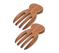 CONGARTENO 2pcs Wooden Salad Tongs for Serving and Tossing Comfortable Grip Pasta Servers and Fruit Picks Acacia Wood Kitchen Utensils for Mixing and Cooking