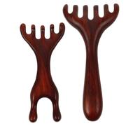 CONGARTENO 2pcs Wooden Scalp Massager Wide Tooth Solid Wood Comb for Head Neck Foot Massage Meridian Therapy Portable Relaxation Tool for Home Office Travel