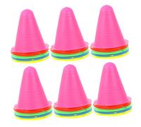 CONGARTENO 30pcs Colorful Roller Skating Training Cones with Wind Markers Durable Agility Sports Cones for Flexibility and Skill Practice Lightweight Portable Soccer Markers for Outdoor Use