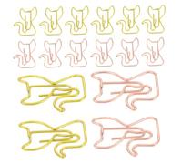 CONGARTENO 30pcs Creative Cat Shaped Metal Paper Clips for Office and School Cute Cartoon Animal Bookmark Clips Iron Material Gold and Rose Gold Colors Decorative Note and Document Organizers