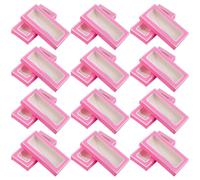 CONGARTENO 30pcs Fluorescent Right Angle Eyelash Storage Boxes with Window Lightweight False Lash Packaging Cases for Travel Salon Personal Use Protects From Damage and Easy Organization