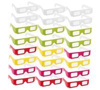 CONGARTENO 30pcs Glasses for Parties Colorful Cardboard Frame Eyewear Vibrant Visuals for Concerts Festivals and Celebrations Red Yellow Green Party Favors