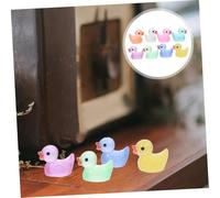 CONGARTENO 30pcs Glow Dark Mini Resin Duck Figurines for Garden Landscape Decoration Luminous Cartoon Duck Statues with Vivid Design Bulk Adorable Ornaments for Lawn Aquarium Dollhouse DIY