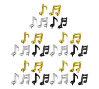 CONGARTENO 30pcs Music Note Foil Balloons Inflatable Aluminum Party Decorations for Concerts and Music Festivals Vivid Black Gold Silver Notes for Themed Birthday and Band Parties
