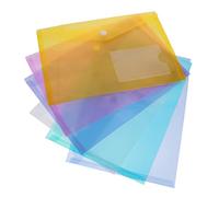 CONGARTENO 30Pcs Snap Button File Bags Transparent Document Holders Reusable PP Plastic Document Storage Envelopes for Office School Receipt Organization Random Color