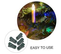 CONGARTENO 30PCS Vintage Clip Christmas Tree Candle Holders Flameless LED Taper Candle Clips for Holiday Party Wedding Garland Advent Wreath Decorative Plastic Stand Easy Installation Safe