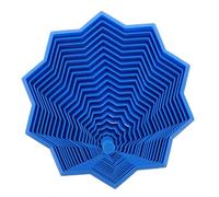 CONGARTENO 3d Printed Expandable Star Hexagonal Sensory Fidget Spinner with Handle, Medium Blue Spiral Honeycomb Kinetic for Stress Relief and Occupational Therapy