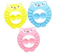 CONGARTENO 3pcs Baby Shampoo Cap with Hydrophobic Eva Material and Diversion Tank, Cartoon Bath Hat in Bright Colours for Head Protection During Shampoo Baths