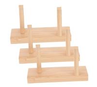 CONGARTENO 3pcs Bamboo Folding Fans Display Holder Stand Smooth Surface Stable Support for Japanese Chinese Handheld Fans Desktop Organizer for Home Office Shop Decor
