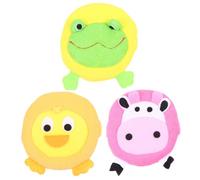 CONGARTENO 3pcs Bath Sponge Animal-Shaped Soft Showering Sponges for Boy Girl Gentle Skin Massage Rich Bubbles Material Cow Duck Frog