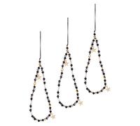 CONGARTENO 3pcs Beaded Star Charm Phone Strap Anti-drop Wristlet Bracelet Lanyard for Women Slip-resistant Chain Phone Keychain with Five-star Pendant for Daily Use