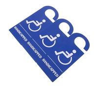 CONGARTENO 3pcs Blue PVC Handicap Parking Placards Disabled Parking Signs with Wheelchair Symbol for Car Portable Handicapped Permit Tags for Temporary Accessible