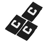 CONGARTENO 3pcs Captain's Logo Boy Small Captain Armband Football Team Bands Elastic Black