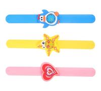 CONGARTENO 3pcs Cartoon Silicone Band Wrist Watches for Students, Patting Function, Lovely Random Style Suitable for Boys