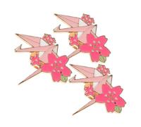CONGARTENO 3pcs Cherry Blossom Paper Crane Brooch Cute Animal Shaped Metal Lapel Pins for Women Men Versatile Cartoon Badge for Sweaters Bags Hats Party and Formal Wear Accessories