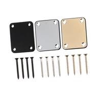 CONGARTENO 3PCS Electric Guitar Neck Plates Alloy Reinforced Mounting Joint with Screws for Bass and Cigar Box Guitar Scratch Resistant Protection and Decoration