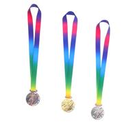 CONGARTENO 3pcs Football Medals with Ribbon Gold Silver Bronze Metal Awards for Youth Soccer Competitions School Sports Day and Team Celebration Party Favors