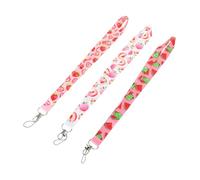 CONGARTENO 3Pcs Fruit Pattern Phone Lanyards with Fixing Rope Wear-resistant Lightweight Key Straps for Mobile Phones Electronic Accessories Easy Installation and Removal