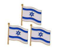 CONGARTENO 3pcs Israel Flag Badge Lapel Pin of Brooch Pins for Suits Shirts Diy Crafts Independence Day Decorations