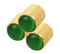 CONGARTENO 3pcs Metal Guitar Knobs with Green Cat Eye Design Rotary Volume and Tone Control Potentiometers for Electric Guitar Precise Sound for Studio Stage and Practice Use