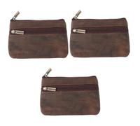 CONGARTENO 3pcs Mini Wallet for Women Zippered Coin Bag Portable Purse Retro Design Small Pouch for Money and Cards