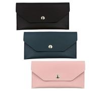 CONGARTENO 3pcs Minimalist PU Coin Case Lightweight Cash Organizer Earphone Pouch Card Holder for Women Travel Budgeting and Everyday Use