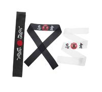 CONGARTENO 3pcs Ninja Headbands for Men Japanese Hachimaki Samurai Costume Cooking Sports Karate Headwear Black Design Comfortable and Versatile for All Ages