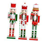CONGARTENO 3pcs Nutcracker Figurine Candy Series Wooden Soldier Ornaments for Christmas Table Centerpiece Holiday Party Decor Fade-resistant Colors