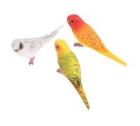 CONGARTENO 3pcs Realistic Parakeet Bird Models Solid Static Design Decorative Garden Birds Lifelike Artificial Home Decor for Indoor Office Display and Unique Ideas