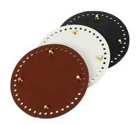 CONGARTENO 3pcs Round PU Leather Bag Bottom Bases Designed for Crochet and Knitting DIY Projects, Featuring a Durable Structure for Handbag Shaping and Protection