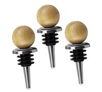 CONGARTENO 3Pcs Stainless Steel Wine Bottle Stopper with Premium Silicone Seal Spherical Design for Home Bar Party Use Reusable Wine Plug for Fresh Preservation