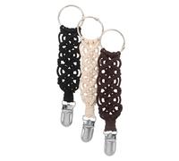 CONGARTENO 3Pcs Travel Hat Clips for Bags - Cotton Material Cap Retainer Clips in Cream, Coffee and Black - Luggage and Handbag Hat Holder Accessories for Vacation and Outdoor Use