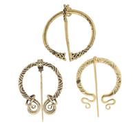 CONGARTENO 3pcs Vintage Viking Brooch Set Cloak Pin with Pride Month Designs Medieval Style Jewelry for Women Retro Accessory for Shawls Capes and Costumes