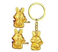 CONGARTENO 3pcs Zodiac Rabbit Keychain Cute Modeling Keyring for Women Bunny Purse Pendant Decor