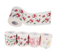 CONGARTENO 4 Rolls Christmas Theme Roll Paper Holiday Cute Merry Color Stocking Decorations Festive Bathroom Sing Xmas Material Funny Toilet Paper Christmas Guest Towel