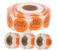 CONGARTENO 4 Rolls Use First Stickers for Food Labeling Adhesive Inventory Control Labels for Restaurant Kitchen Orange Food Storage Packaging Stickers Labels Per